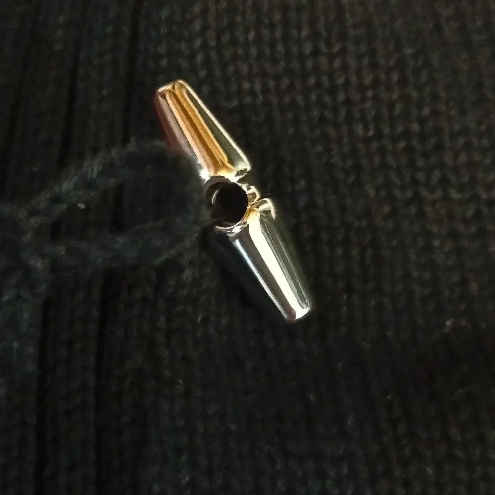 American living cozy wrap v-neck sweater roll collar button crossover closure L - Picture 15 of 16